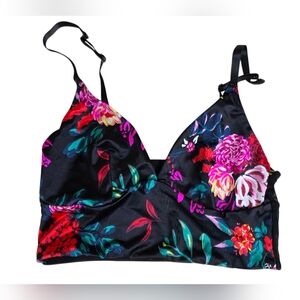 Auden Floral & Black Bralette Size Small EUC